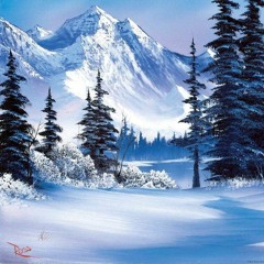 winter mountain with bob ross