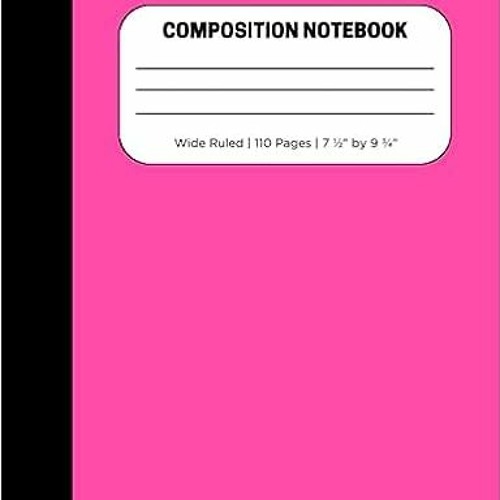 Stream Composition Notebook Pink Wide Ruled Paper 110 Pages 71/