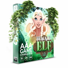AAA Game Character Female Elf - Stock Lines