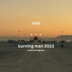 Nick @ Burning Man 2023 | Wrongtown