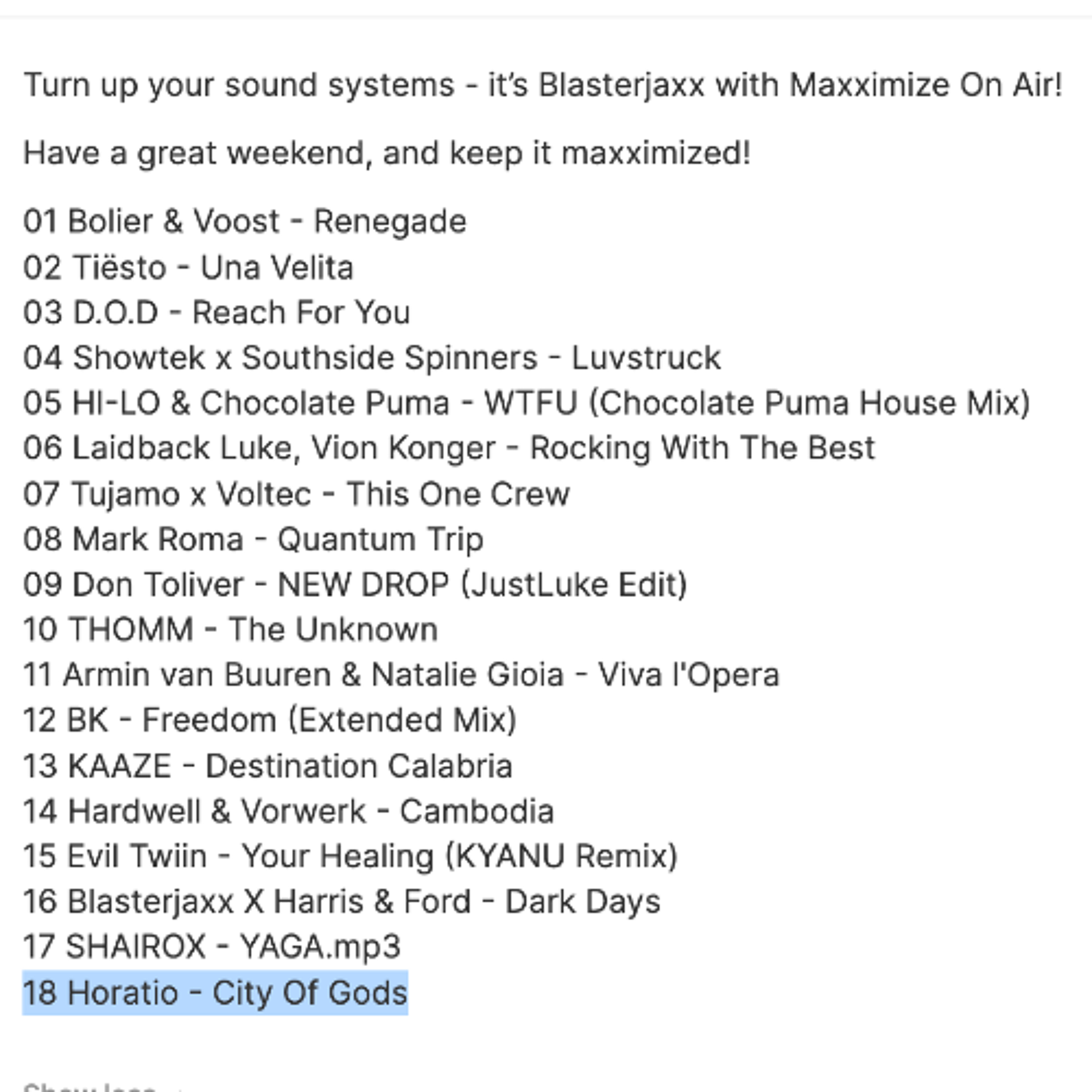 Blasterjaxx_present_-_Maxximize_On_Air_548 playing HORATIO - CITY OF GODS episode artwork