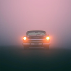 There's white smoke on the road