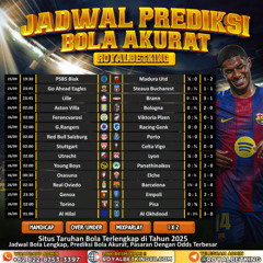 DAFTAR SBOBET : JADWAL PREDIKSI BOLA TANGGAL 25-26 SEPTEMBER 2025