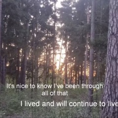 It's nice to know I’ve been through all of that I lived and will continue to live