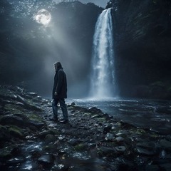 MOONLIGHT WALK NEAR THE WATERFALL