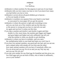 332 Arithmetic by Carl Sandburg