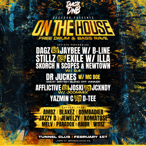 Duck DNB Presents ON THE HOUSE - RaidR b2b Bombardier