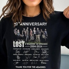 20th Anniversary Lost 6 Seasons 121 Episodes 2004 2024 Thank You For The Memories T Shirt