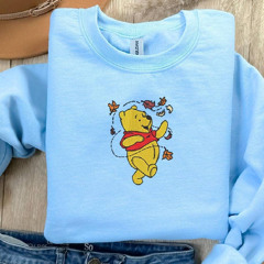 Embroidered Fall Winnie The Pooh Sweatshirt