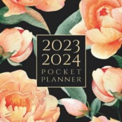 View PDF 2023-2024 Pocket Planner: Small 2-Year Monthly Agenda for Purse or Bag - Peach Peonies Flor