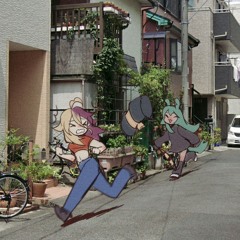 depressed hermit girl touches grass. (with ISSBROKIE)