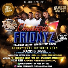 TSA LIVE SET @Classique Fridayz - All Black Edition 27-10-23