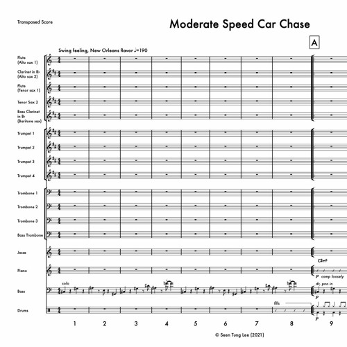 Moderate Speed Car Chase (Jesse van Ruller/ arr. Seen Tung Lee)(2021)