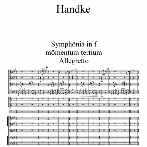Handke: op. 41/3 Symphōnia in f - Allegretto