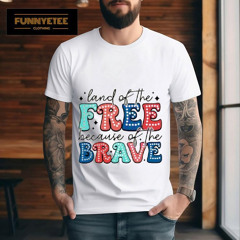 Land Of The Free Because Of The Brave Bright Doodle Shirt
