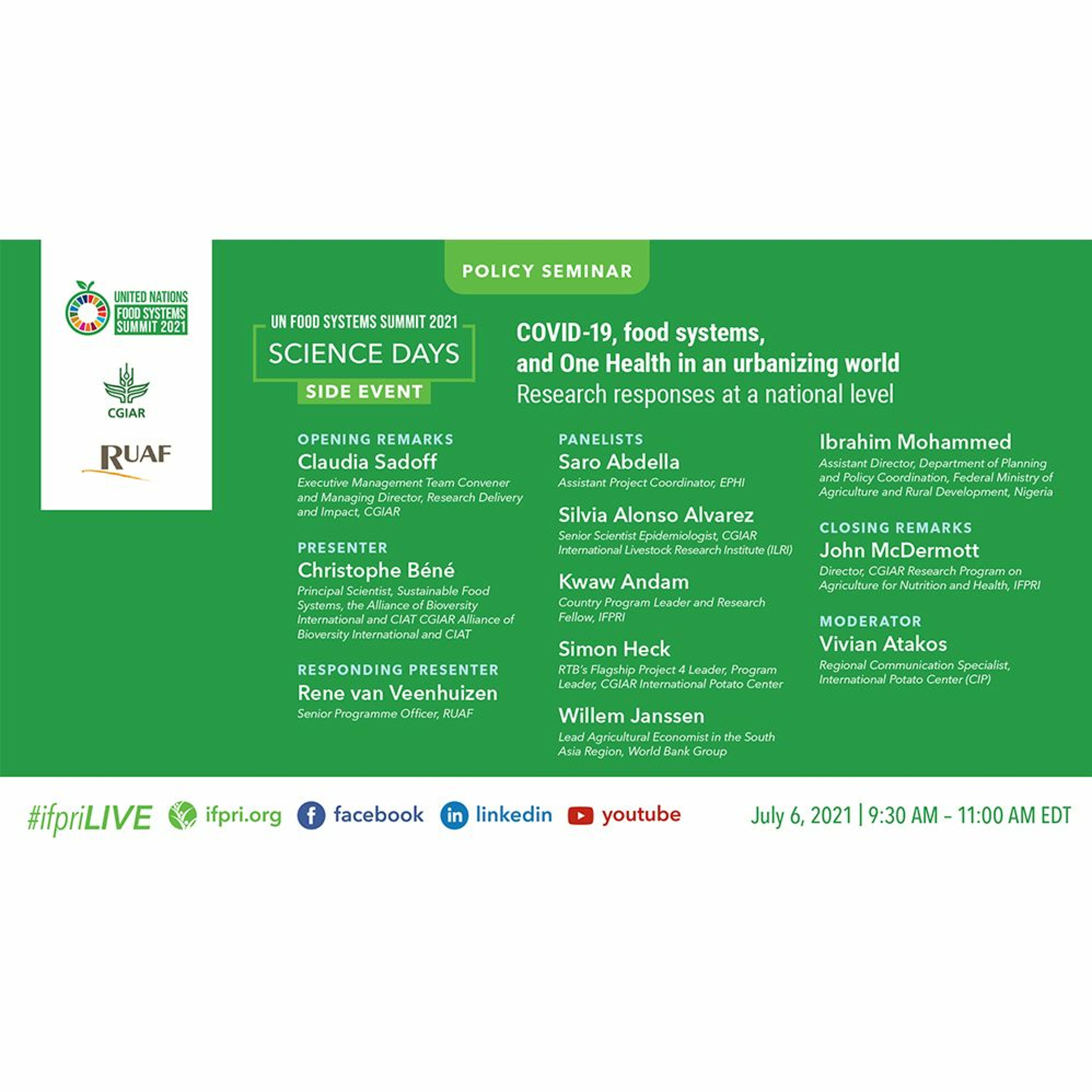UNFSS Science Days Side Event: COVID-19, food systems, and One Health in an urbanizing world episode artwork