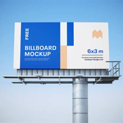 Werbetafel Halbseitig Mockup Psd Kostenlos Downloaden