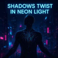 Shadows twist in neon light