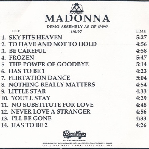 Madonna - No Substitute For Love (Drowned World Demo)