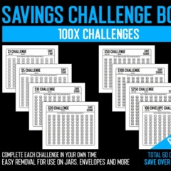 book❤read Savings Challenge Book: 100X Challenges | Money Saving Tracker | Easy Removal