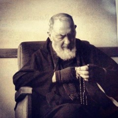 Padre Pio And Children Praying The Rosary and Peace In The World
