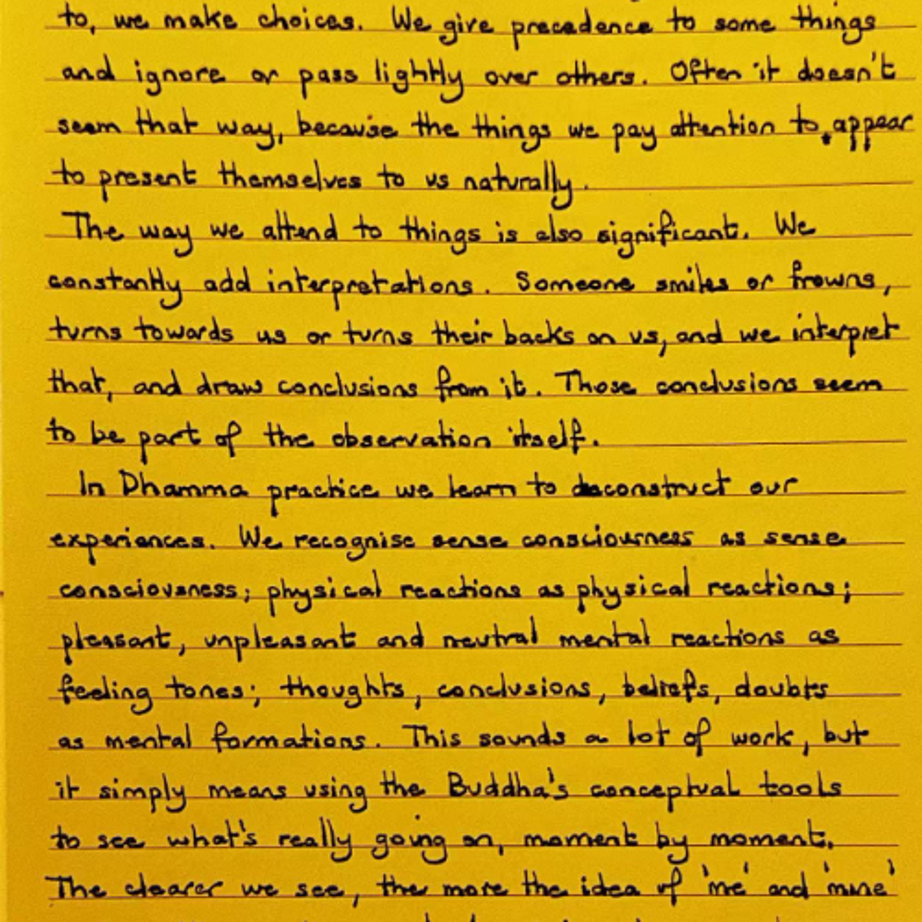 Nutrimento del Cuore - Foglietto Giallo del 4 novembre 2025 sulla decostruzione dell'idea di "io" e "mio"