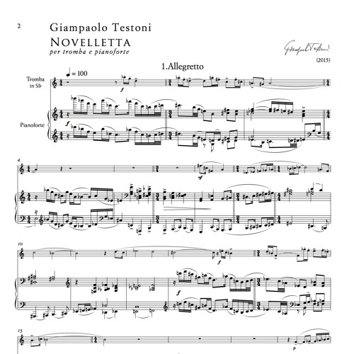 Stream Giampaolo Testoni | Listen to "Novelletta" per tromba e pianoforte  (2015) playlist online for free on SoundCloud