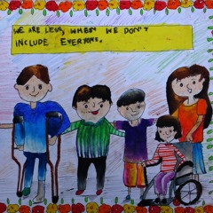Painting to highlight specially abled persons by child artist Aayushi Sen