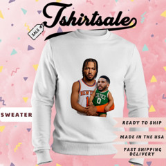 Jalen Brunson carrying Jayson Tatum baby 2025 NBA Playoffs shirt