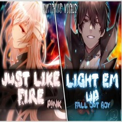 y2meta.com - ◤Nightcore◢ ↬ Just Like Fire (Warriors Light Em Up) [Switching Vocals _ Mashup]