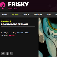 RPO Records Radio Show @ Frisky - Guest Mix Sinan Arsan