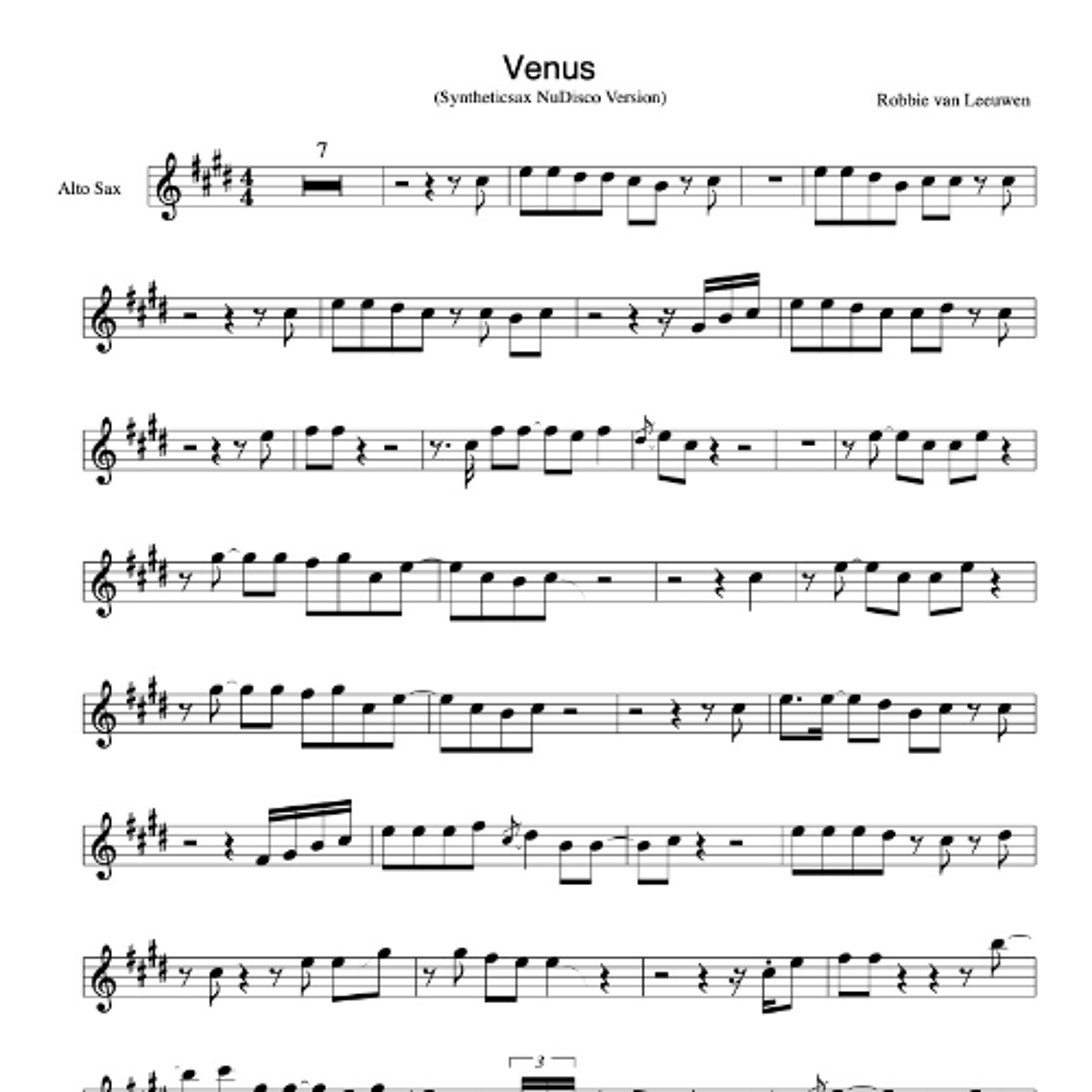 Syntheticsax -  Venus [Saxophone NuDisco Cover ot Shocking Blue)