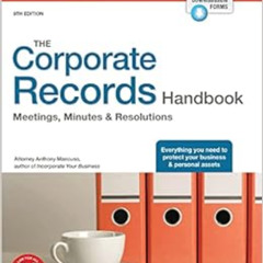DOWNLOAD EBOOK 📃 Corporate Records Handbook, The: Meetings, Minutes & Resolutions by