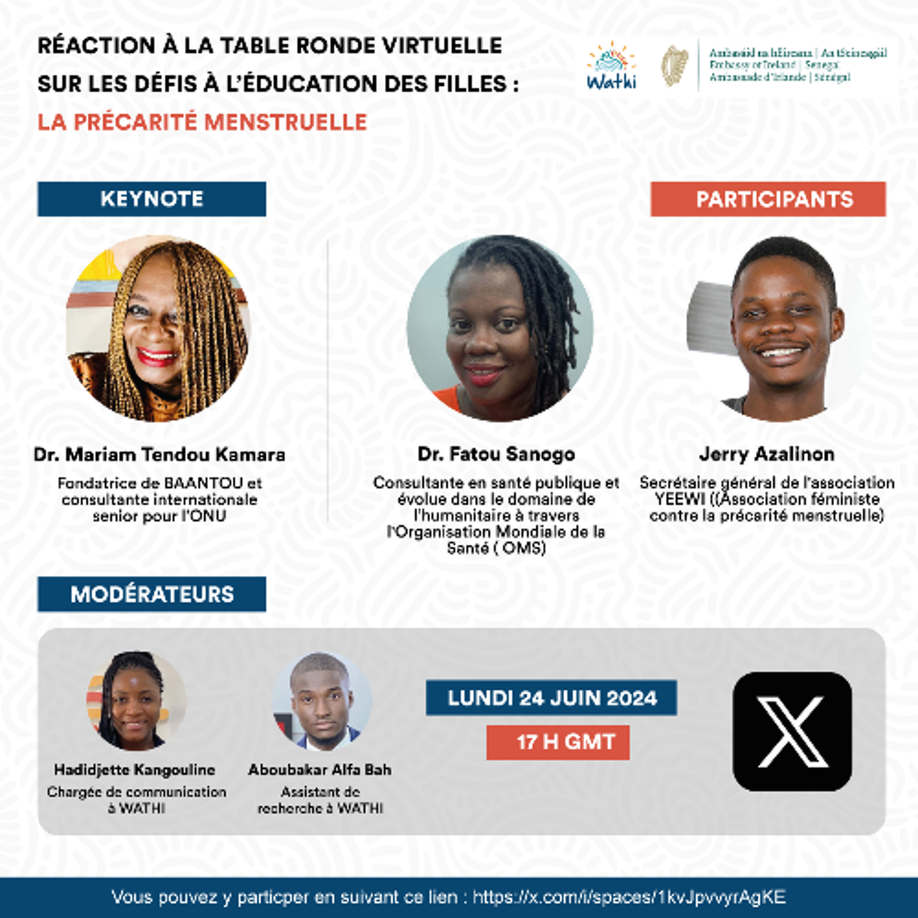 Défis à l'éducation des filles : la précarité menstruelle en milieu scolaire - Space sur X (ex-Twitter)
