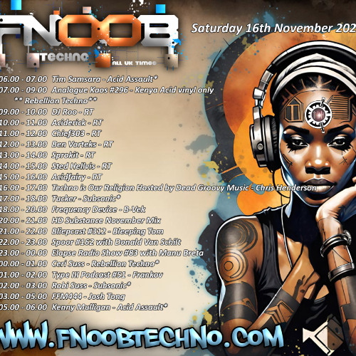 Sted Hellvis - Rebellion Techno - 16-11-24 on FNOOB Radio - banging