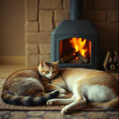 Sleeping dog and cat (Version 1)