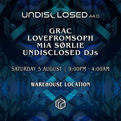 Live @ Undisclosed 44.0 / Dark, mind tripping, thumping techno.