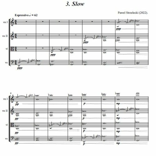 Pawel Strzelecki: 3. Slow [String Quartet No. 15 "Hommage to Górecki" (2022)].