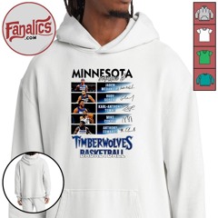 Minnesota Timberwolves basketball team starting 5 lineup signatures shirt