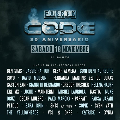 David Moleon@Code 20 Aniversario (Part 2) - Fabrik Madrid - 18 Nov 2023