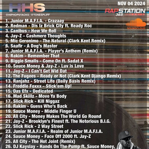 Hip Hop Stacks with Tone Spliff - 11/04/24 (DJ Clark Kent Tribute)