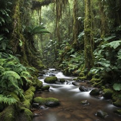 Healing Stream Under The Rainforest Canopy
