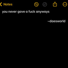 DAESWORLD - you never gave a fuck anyways