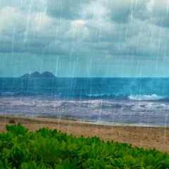 Sound Of Rain On Ocean Waves (No Thunder) | White Noise For Sleeping Or Relaxation (75 Minutes)