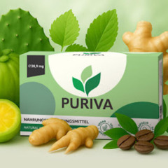 Puriva capsules verpakking met ingrediëntenlijst
