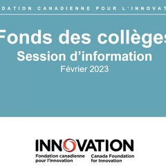 2023 FONDS DES COLLÈGES SESSION D'INFORMATION