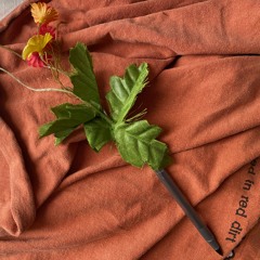 Flower Pen on my Orange Shirt