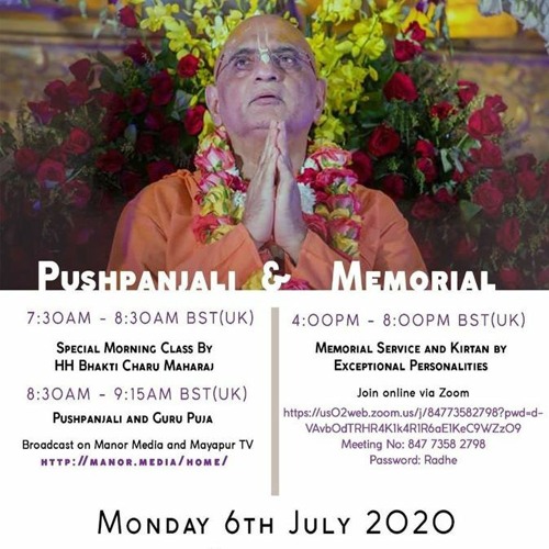 HH Radhanath Swami at The Memorial Event for HH Bhakti Charu Swami Maharaj by Bhakti Vendanta Manor