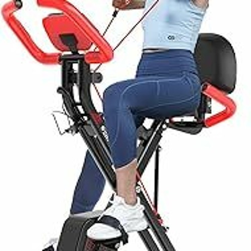 Read~[PDF]~ pooboo Folding Exercise Bike, Foldable Fitness Stationary Bike Machine, Upright Ind