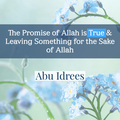 The Promise of Allah is True & Leaving Something for the Sake of Allah - Abu Idrees | Manchester